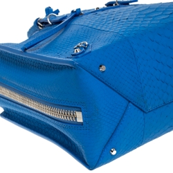 مملوكة مسبقًا Balenciaga Blue Python Papier A6 Side Zip Tote