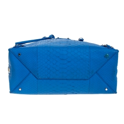 مملوكة مسبقًا Balenciaga Blue Python Papier A6 Side Zip Tote