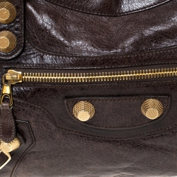 Pre Owned Balenciaga Charbon Leather GGH City Tote