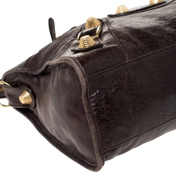 Pre Owned Balenciaga Charbon Leather GGH City Tote