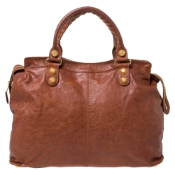 Pre Owned Balenciaga Cumin Leather Giant 21 Gold Hardware RTT Bag