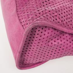 Pre Owned Balenciaga Sorbet Pink Perforated Classic Gold City Bag