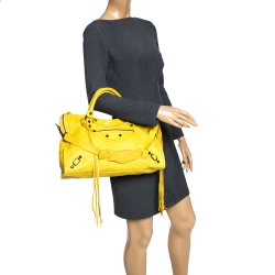 Pre Owned Balenciaga Yellow Leather RH City Tote