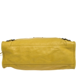 Pre Owned Balenciaga Yellow Leather RH City Tote
