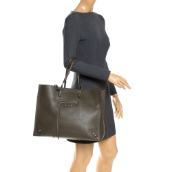 Pre Owned Balenciaga Cypress Leather Papier A4 Tote