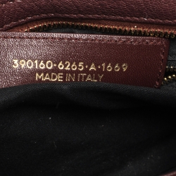 Pre Owned Balenciaga Grenat Leather Mini Metallic Edge City Bag