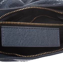 Pre Owned Balenciaga Bleu Mineral Leather Hip Shoulder Bag