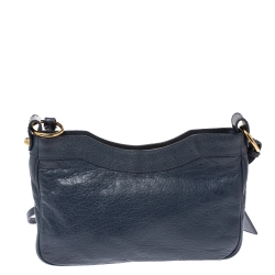 Pre Owned Balenciaga Bleu Mineral Leather Hip Shoulder Bag