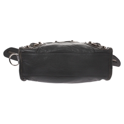 Pre Owned Balenciaga Gris Pyrite Leather Mini Metallic Edge City Bag