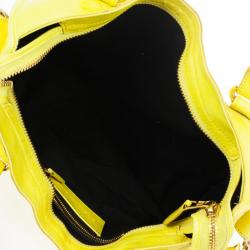 Pre Owned  Balenciaga Yellow Lambskin Leather Giant 21 Gold City Bag