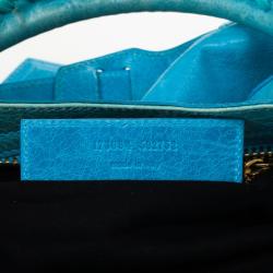 Pre Owned  Balenciaga Turquoise Lambskin Leather Giant 21 Gold City Bag