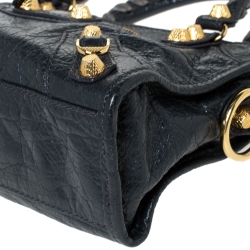 Pre Owned Balenciaga Anthracite Leather RGH Mini City Bag 