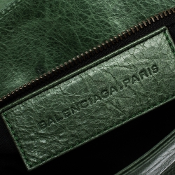 Balenciaga Vert Poker Lambskin Leather Folk Messenger Bag