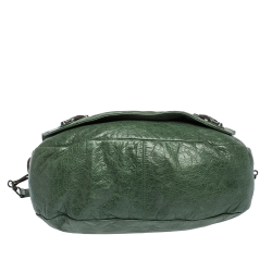 Balenciaga Vert Poker Lambskin Leather Folk Messenger Bag