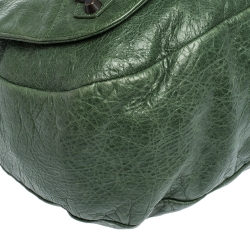 Balenciaga Vert Poker Lambskin Leather Folk Messenger Bag