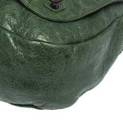 Balenciaga Vert Poker Lambskin Leather Folk Messenger Bag