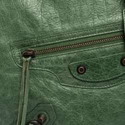 Balenciaga Vert Poker Lambskin Leather Folk Messenger Bag