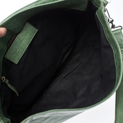Balenciaga Vert Poker Lambskin Leather Folk Messenger Bag