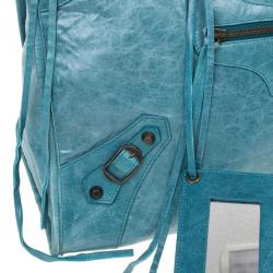 Pre Owned Balenciaga Blue Lambskin Classic Work