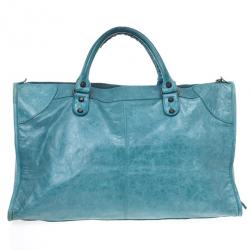 Pre Owned Balenciaga Blue Lambskin Classic Work