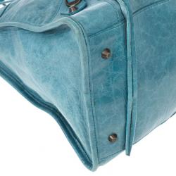 Pre Owned Balenciaga Blue Lambskin Classic Work