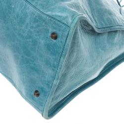 Pre Owned Balenciaga Blue Lambskin Classic Work