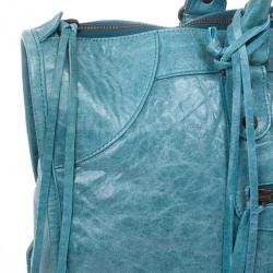 Pre Owned Balenciaga Blue Lambskin Classic Work