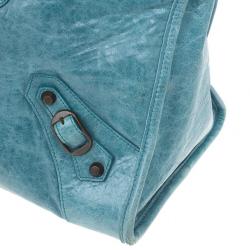 Pre Owned Balenciaga Blue Lambskin Classic Work