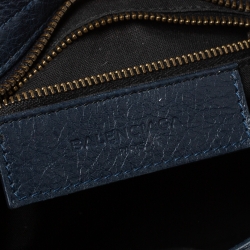 Pre Owned Balenciaga Bleu Obscur Leather Mini RGH City Bag