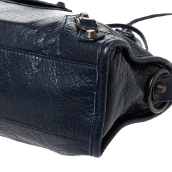 Pre Owned Balenciaga Bleu Obscur Leather Mini RGH City Bag