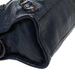Pre Owned Balenciaga Bleu Obscur Leather Mini RGH City Bag