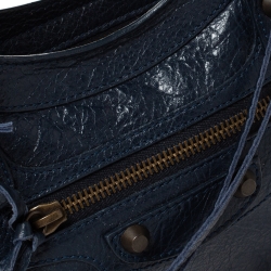 Pre Owned Balenciaga Bleu Obscur Leather Mini RGH City Bag
