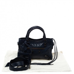 Pre Owned Balenciaga Bleu Obscur Leather Mini RGH City Bag