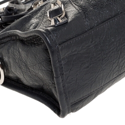 Pre Owned  Balenciaga Grey Leather Mini Classic Edge City Bag
