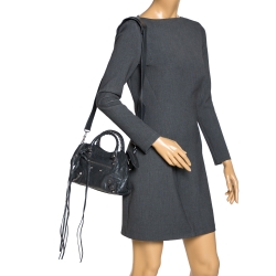 Pre Owned  Balenciaga Grey Leather Mini Classic Edge City Bag