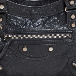 Pre Owned  Balenciaga Grey Leather Mini Classic Edge City Bag