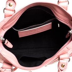 Pre Owned Balenciaga Rose Bonbon Leather SH Metal Plate Tote