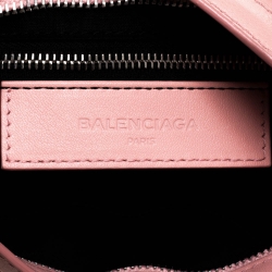 Pre Owned Balenciaga Rose Bonbon Leather SH Metal Plate Tote