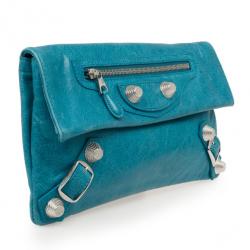 مملوكة مسبقًا Balenciaga Blue Giant Envelope Clutch