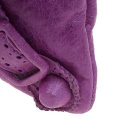 Pre Owned حقيبة كلتش بالنسياغا جاينت إنفيلوب بغطاء جلد بنفسجي