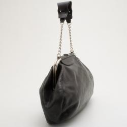 مملوكة مسبقًا Balenciaga Black Leather Folding Framed Purse