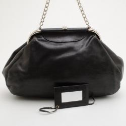 مملوكة مسبقًا Balenciaga Black Leather Folding Framed Purse