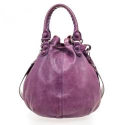 مملوكة مسبقًا Balenciaga Purple Lambskin Giant Covered Pompon