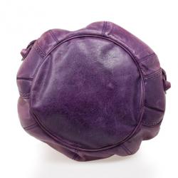 مملوكة مسبقًا Balenciaga Purple Lambskin Giant Covered Pompon