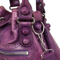 مملوكة مسبقًا Balenciaga Purple Lambskin Giant Covered Pompon
