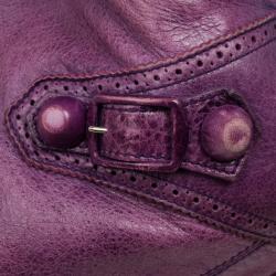 مملوكة مسبقًا Balenciaga Purple Lambskin Giant Covered Pompon