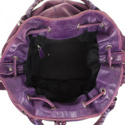 مملوكة مسبقًا Balenciaga Purple Lambskin Giant Covered Pompon