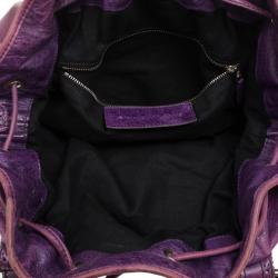 مملوكة مسبقًا Balenciaga Purple Lambskin Giant Covered Pompon