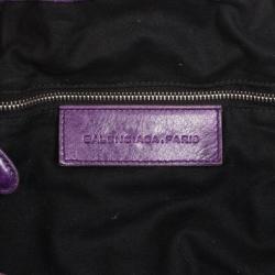 مملوكة مسبقًا Balenciaga Purple Lambskin Giant Covered Pompon