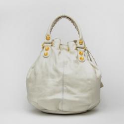 Pre Owned Balenciaga Giant 12 Rose Gold Mini Pompon Gris Tarmac Handbag